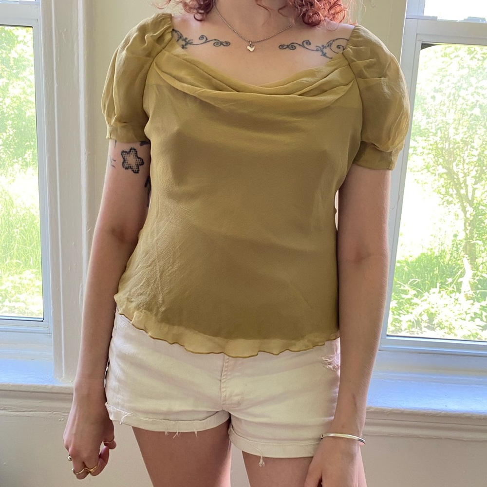 Bias cut silk princess top